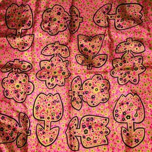 Vibrant Pink Glentex Floral Silk Scarf